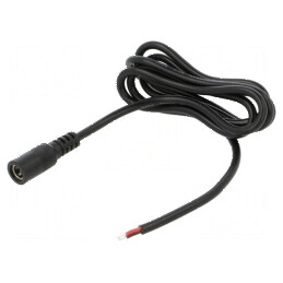 Cablu DC 5,5/2,5 soclu drept negru 1m 2x0,5mm2 | Electronic-mag.ro | Componente Electronice