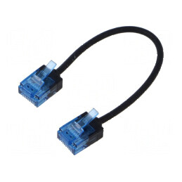 Cablaj Patch Cord U/UTP 6a Cu LSZH Negru 0,15m 32AWG | Electronic-mag.ro | Componente Electronice