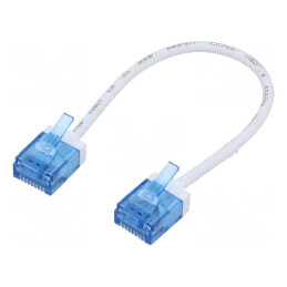 Patch cord U/UTP 6a 0,15m alb LSZH 32AWG | Electronic-mag.ro | Componente Electronice