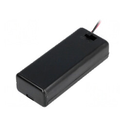 Suport AAA R3 cu 2 cabluri negre de 150mm și comutator | Electronic-mag.ro | Componente Electronice