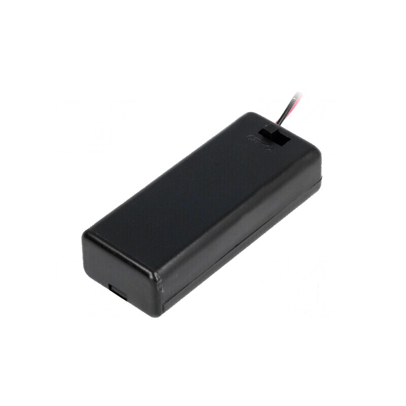 Suport AAA R3 cu 2 cabluri negre de 150mm și comutator | Electronic-mag.ro | Componente Electronice