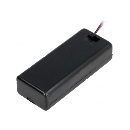 Suport AAA R3 cu 2 cabluri negre de 150mm și comutator | Electronic-mag.ro | Componente Electronice