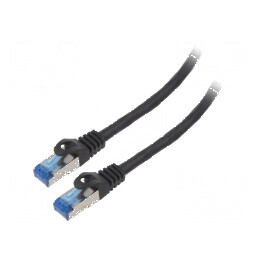 Patch cord S/FTP 6a CCA LSZH negru 0,5m 26AWG | Electronic-mag.ro | Componente Electronice