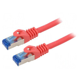 Patch cord S/FTP 6a 0,5m CCA LSZH roşu 26AWG | Electronic-mag.ro | Componente Electronice