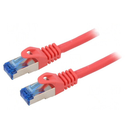 Patch cord S/FTP 6a 0,5m CCA LSZH roşu 26AWG | Electronic-mag.ro | Componente Electronice