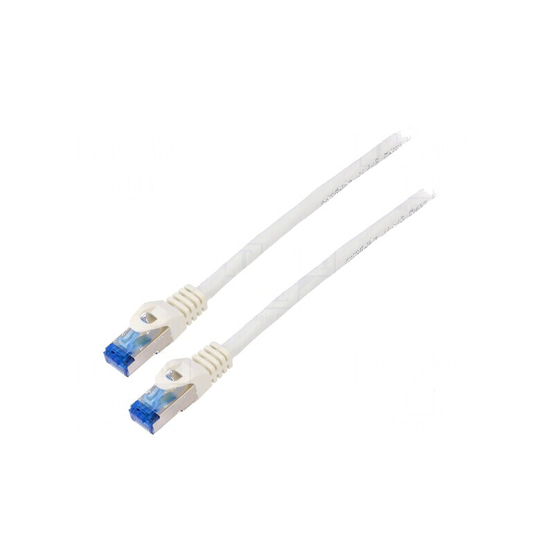 Cabluri patch S/FTP 6a CCA alb 0,5m 26AWG LSZH | Electronic-mag.ro | Componente Electronice