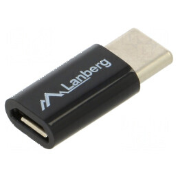 Adaptor USB 2.0 micro USB B și USB C cu mufă nichelată neagră | Electronic-mag.ro | Componente Electronice