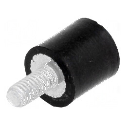 Atenuator de vibraţii M3 Ø 8mm din gumă, lungime 8mm, filet 6mm | Electronic-mag.ro | Componente Electronice