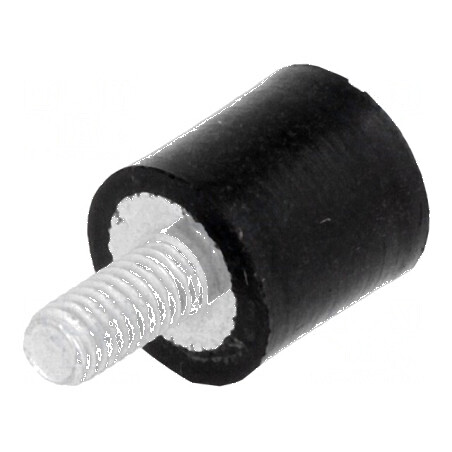 Atenuator de vibraţii M3 Ø 8mm din gumă, lungime 8mm, filet 6mm | Electronic-mag.ro | Componente Electronice