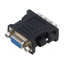 Adaptor DVI-I la VGA, mufă neagră, carcasă ABS | Electronic-mag.ro | Componente Electronice