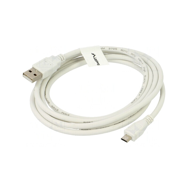 Cablu USB 2.0 A la micro B aurit 1,8m alb | Electronic-mag.ro | Componente Electronice Cablu USB 2.0 A la micro B aurit 1,8m alb | Electronic-mag.ro | Componente Electronice