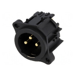 Conector XLR soclu tată PIN 3 drept pentru PCB cu înşurubare | Electronic-mag.ro | Componente Electronice