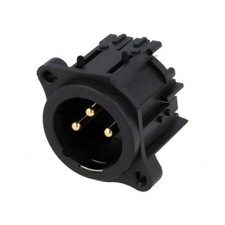 Conector XLR soclu tată PIN 3 drept pentru PCB cu înşurubare | Electronic-mag.ro | Componente Electronice