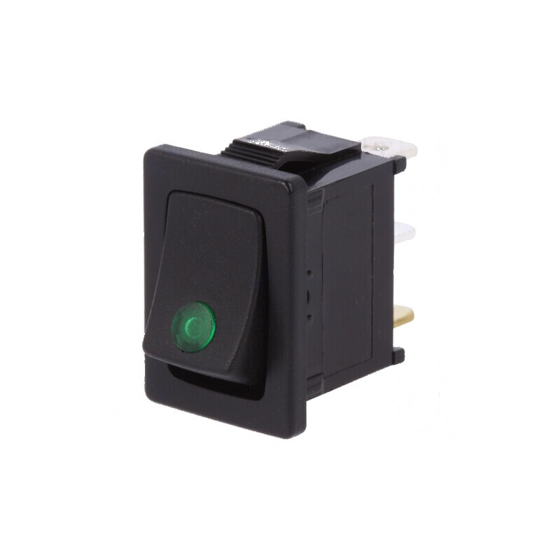 Rocker ON-OFF 16A/12VDC negru cu LED 12V | Electronic-mag.ro | Componente Electronice