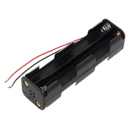 Suport baterii AA R6 pentru 8 cabluri negre | Electronic-mag.ro | Componente Electronice