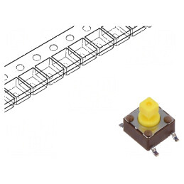 Microîntrerupător TACT SPST-NO 0,05A/12VDC SMD | Electronic-mag.ro | Componente Electronice