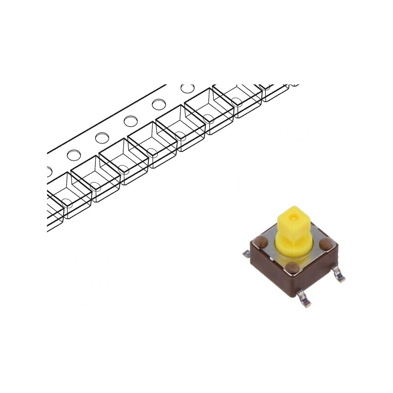Microîntrerupător TACT SPST-NO 0,05A/12VDC SMD | Electronic-mag.ro | Componente Electronice