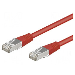Cabluri patch SF/UTP 5e litat CCA PVC roșu 0,5m 26AWG | Electronic-mag.ro | Componente Electronice