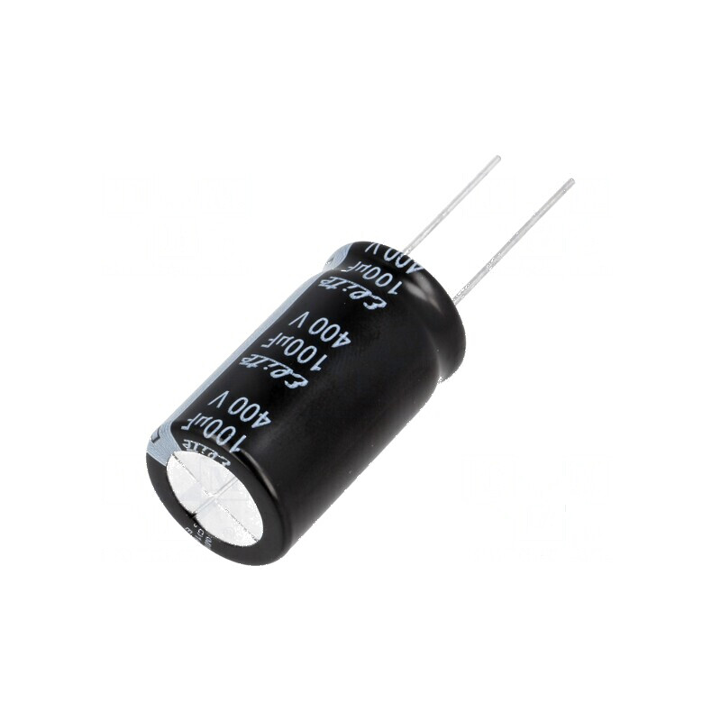 Condensator electrolitic THT 100uF 400VDC 18x31,5mm ±20% | Electronic-mag.ro | Componente Electronice