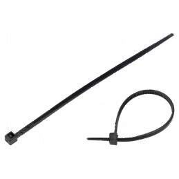 Colier de strângere poliamidă neagră 100mm L, 2,5mm W, 100 buc. | Electronic-mag.ro | Componente Electronice