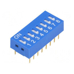 Comutator DIP-SWITCH 8 Secțiuni ON-OFF 0,05A 12VDC | Electronic-mag.ro | Componente Electronice