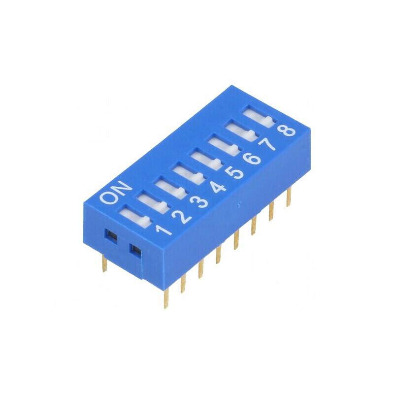 Comutator DIP-SWITCH 8 Secțiuni ON-OFF 0,05A 12VDC | Electronic-mag.ro | Componente Electronice