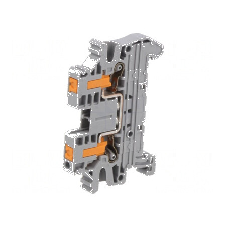 Conector pentru șine de pistă cu 2 borne gri tip clichet | Electronic-mag.ro | Componente Electronice