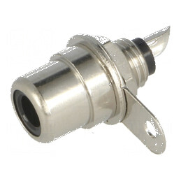 Conector RCA soclu mamă drept lipire nichelat negru | Electronic-mag.ro | Componente Electronice