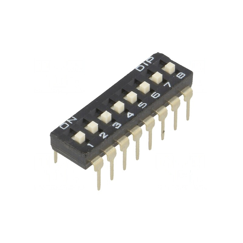 Comutator DIP-SWITCH 8 secţiuni ON-OFF 0,1A/24VDC THT | Electronic-mag.ro | Componente Electronice Comutator DIP-SWITCH 8 secţiuni ON-OFF 0,1A/24VDC THT | Electronic-mag.ro | Componente Electronice