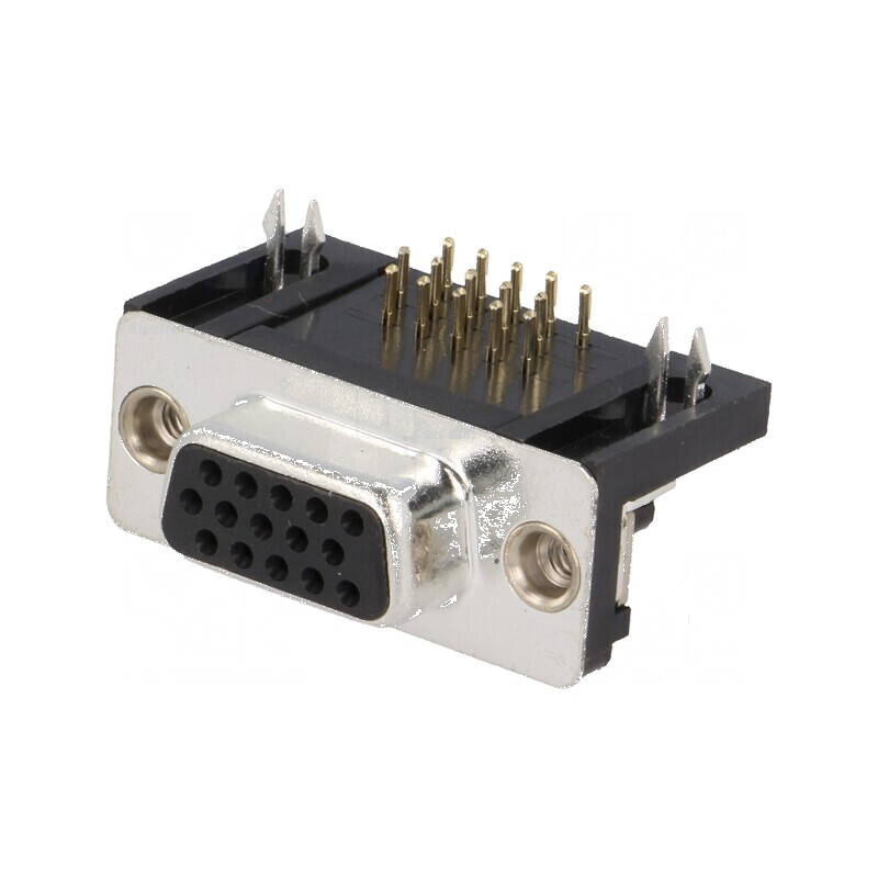 Conector D-Sub HD 15 pini soclu mamă unghi 90° THT UNC 4-40 | Electronic-mag.ro | Componente Electronice Conector D-Sub HD 15 pini soclu mamă unghi 90° THT UNC 4-40 | Electronic-mag.ro | Componente Electronice