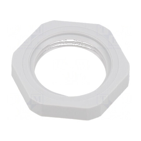 Piuliță NPT 3/4 poliamidă gri deschis cu flanșă -20° până la 100°C | Electronic-mag.ro | Componente Electronice