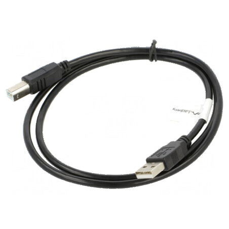 Cablu USB 2.0 A-B aurit 1m negru Fire: Cu | Electronic-mag.ro | Componente Electronice