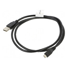 Cablu USB 2.0 A la micro B, 1m, negru, mufă aurită | Electronic-mag.ro | Componente Electronice