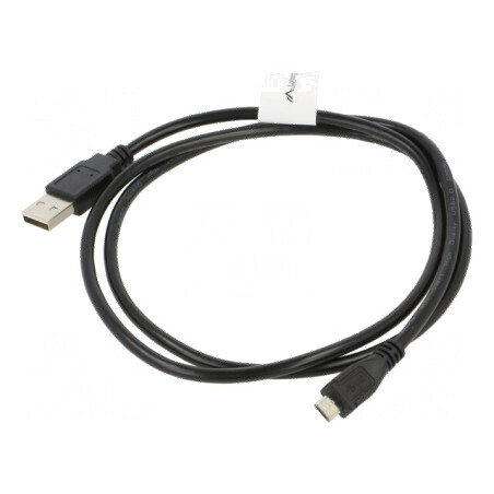 Cablu USB 2.0 A la micro B, 1m, negru, mufă aurită | Electronic-mag.ro | Componente Electronice
