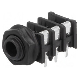 Conector Jack 6,3mm Soclu Mamă Stereo cu Împământare 3 Piste | Electronic-mag.ro | Componente Electronice