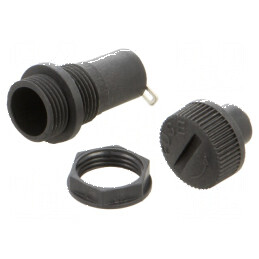 Clemă 5x20mm 10A 250VAC Orificiu Ø14mm Termoplast IP40 | Electronic-mag.ro | Componente Electronice