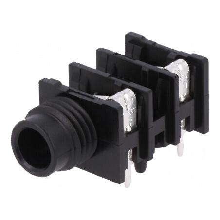 Conector Jack 6,3mm soclu mamă unghi 90° THT 2 piste | Electronic-mag.ro | Componente Electronice