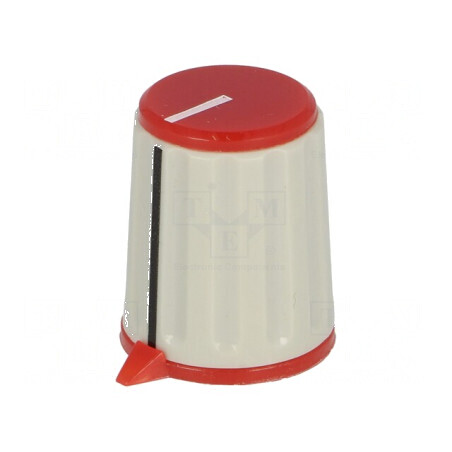 Buton rotativ ABS cu indicator Ø6mm, Ø15,6x19,2mm, gri roșu | Electronic-mag.ro | Componente Electronice