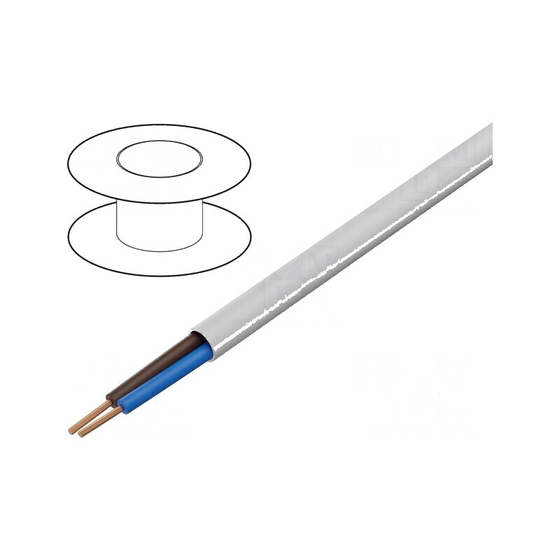 Cablu H05VV-F 2x1mm2 Cu PVC alb 300V 500V | Electronic-mag.ro | Componente Electronice Cablu H05VV-F 2x1mm2 Cu PVC alb 300V 500V | Electronic-mag.ro | Componente Electronice