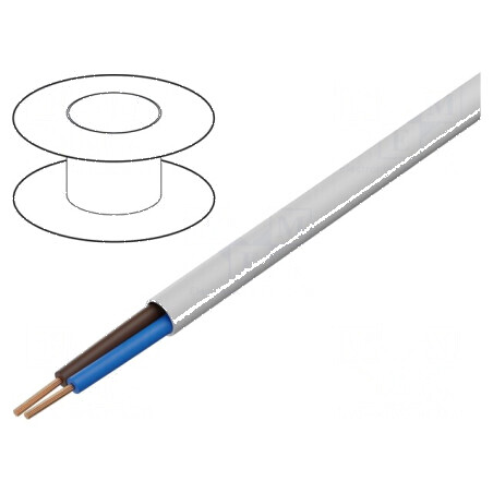 Cablu H05VV-F 2x1mm2 Cu PVC alb 300V 500V | Electronic-mag.ro | Componente Electronice