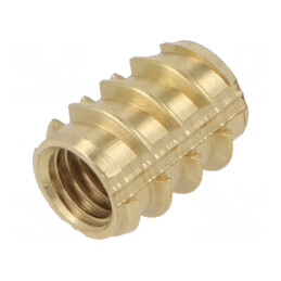 Adaos filetat alamă M8 16mm pentru lemn și plastic | Electronic-mag.ro | Componente Electronice