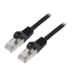 Patch cord F/UTP 6 litat CCA PVC negru 0,5m 26AWG  | Electronic-mag.ro | Componente Electronice