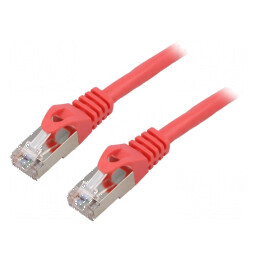Patch cord F/UTP 6 litat CCA PVC roșu 0,5m 26AWG | Electronic-mag.ro | Componente Electronice