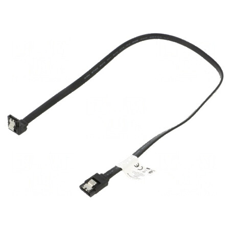 Cablu SATA 0,5m negru cu mufă în unghi | Electronic-mag.ro | Componente Electronice