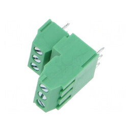 Regletă de conexiuni PCB unghi 90° 3,81mm 3 piste 1mm² | Electronic-mag.ro | Componente Electronice