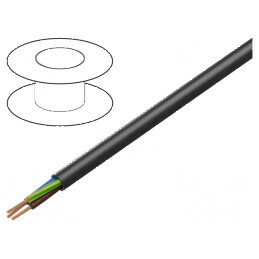 Cablu electric H05VV-F 3G0,75mm2 litat Cu PVC negru 300V/500V | Electronic-mag.ro | Componente Electronice
