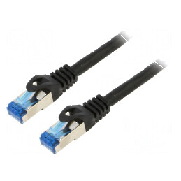 Patch cord S/FTP 6a CCA LSZH negru 0,25m 26AWG | Electronic-mag.ro | Componente Electronice