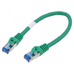 Patch cord S/FTP 6a 0,25m CCA LSZH verde 26AWG | Electronic-mag.ro | Componente Electronice