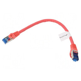 Patch cord S/FTP 6a CCA LSZH roșu 0,25m 26AWG | Electronic-mag.ro | Componente Electronice