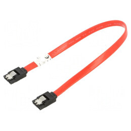 Cablu SATA 0,3m roșu cu mufă la ambele capete | Electronic-mag.ro | Componente Electronice